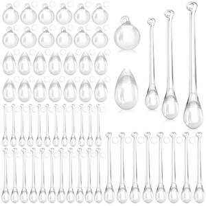 lot 12396 image: Vercraft 100 Pcs Christmas Tree Ornaments Clear Acrylic Hanging Teardrop Ornaments 5 Styles Christmas Crystal Chandelier Pendant Crystals for Centerpieces Chandelier Wedding Decor (Clear)