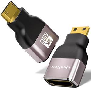 lot 12400 image: QimKero Mini HDMI to HDMI Adapter 2-Pack, 8K60Hz, 4K144Hz, 2K240Hz Female to Mini HDMI Male Adapter, Compatible with DSLR,Camcorder, Raspberry Pi Zero W,Laptop,Tablet,HDTV, Projector, Monitor