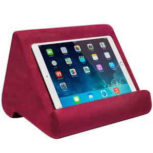 lot 12419 image: Ontel Pillow Pad Ultra Multi-Angle Soft Tablet Stand, Burgundy - Comfortable Angled Viewing for iPad, Tablets, Kindle, Smartphones, Books, Magazines, and More