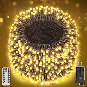 lot 13519 image: Ccinny 394FT 1200 LED Christmas Lights Outdoor, Warm White Christmas Tree Lights Plug in, 8 Modes Twinkle String Light for Bedroom Wedding Party Ceiling Xmas Home Decorations