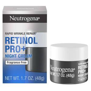 lot 14250 image: Neutrogena Retinol Pro Anti-Wrinkle Night Moisturizer, Rapid Wrinkle Repair, Anti-Aging Face & Neck Cream, Formulated without fragrance, parabens, dyes, & phthalates, Retinol, 1.7 oz