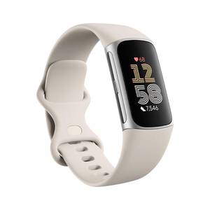 lot 14253 image: Fitbit Charge 6 Fitness Tracker with Google apps, Heart Rate on Exercise Equipment, 6-Months Premium Membership Included, GPS, Health Tools and More, PorcelainSilver, One Size (S & L Bands Included)