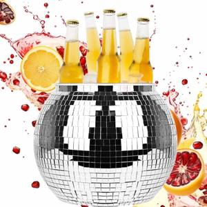 lot 15444 image: Disco Ball Ice Bucket Beverage Tubs Disco Ball Bowl Vase Cup Drink Bucket for Parties,Large Retro Drink Bucket for Beer Cocktail Wine Champagne Cold Drinks, Disco Party Supplies Decor (One Size2)