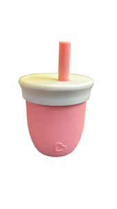 lot 16234 image: Munchkin Pink Silicone Sippy Cup with Heart Detail