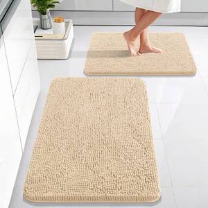 lot 16238 image: OLANLY Bathroom Rugs Sets 2 Piece, Soft Absorbent Chenille Bath Mats Area Rug Set, Non-Slip, Quick Dry, Machine Washable Bath Mats for Bathroom, Home Decor Accessories (30x2024x16, Beige)