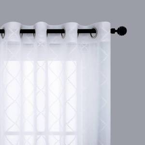 lot 16239 image: KOUFALL White Sheer Curtains 84 Inches Long, Modern Design Patterned Curtains for Living Room, Cortinas Blancas para Sala Modernas 2025, Grommet Embroidered Curtains for Bedroom 2 Panel Set