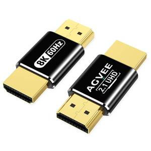 lot 16258 image: AGVEE 3 Pack 8K Male to Male HDMI Adapter, 8K60HZ HDR HDMI 2.1 Coupler Converter Extension Connetor, Aluminium Alloy Shell for HDTV Roku Stick, Switch, Xbox One, PS4, PC, Black