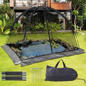 lot 16273 image: Doublehorse Pond Cover Net Large 5 x 7 FT Heavy-Duty Dome Nylon Mesh for Outdoor Fish Koi Garden Winter Protection from Leaves & Debris Netting Plant Covering Tent with Zipper Stakes