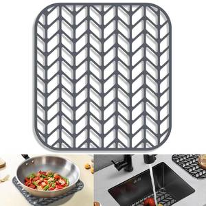 lot 16274 image: JOOKKI Sink Protectors for Kitchen Sink 12x11 & 13x11, Silicone Kitchen Sink mats Protector for Bottom of Farmhouse Sink(12.25X11.5Gray)