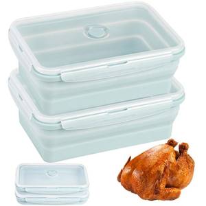 lot 16283 image: Extra Large Collapsible Silicone Food Storage Containers With Lids & Air Vent, 1 Pack 2000ml68oz, XXL Foldable Marinade Container for Kitchen, Camping, Dishwasher, Microwave, Freezer Safe, BPA Free