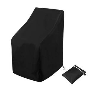 lot 16287 image: Stacking Outdoor Chair Cover Waterproof, Uranshin Outdoor Patio Furniture Covers Stacked Chairs 210D, Lounge Chair Covers Outdoor Stack Chairs for All Weather Protection, Black, 25L x 25W x 47��H