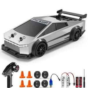 lot 16308 image: ENJOYFLY Remote Control Car RC Drift 2.4GHz 124 Scale 4WD 20KMH High Speed with LED Lights Drifting Tire Racing Sport Toy for Adults Boys Girls Kids Gift 2Pcs Rechargeable Batteries
