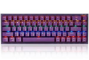 lot 17091 image: Hexgears U1 Mini Wired Keyboard, Ergonomic Mechanical Gaming Keyboard with MX RGB Backlit Compact 68 Keys Windows Laptop PC Mac - Kailh Blue Switch (Clicky) - Purple