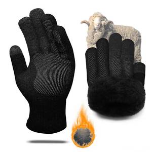 lot 18139 image: CozyGalar Winter Gloves Men, Thermal Merino Wool,6 Finger Touch Screen, Thickened Warm Fleece lined for Running Biking Christmas Husband