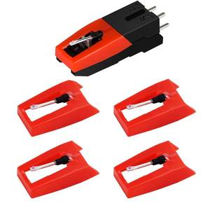 lot 18178 image: Record Player Needle, 1 PC Record Player Cartridge with 4 PCS Diamond Stylus Replacement for Crosley, ION, LP, Phonograph