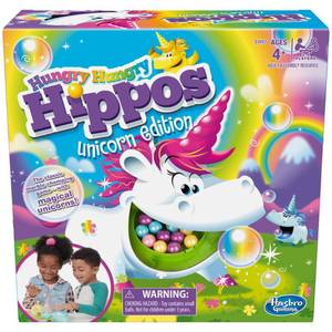 lot 19110 image: Hasbro Gaming Hungry Hippos Unicorn Edition Pre-School Board Game for Kids Ages 4 and Up 2-4 Players (Amazon Exclusive)