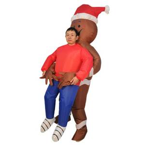 lot 19125 image: LUVSHINE Gingerbread Costume Adult Funny Inflatable Christmas Costume for Chrismast Party (Gingerbread-Adult)