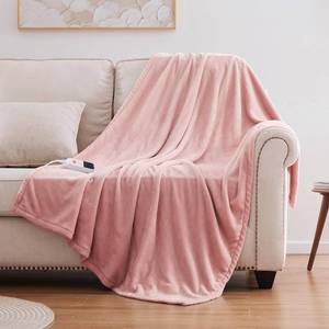 lot 19131 image: Sealy Heated Blanket Electric Throw 50x60, Soft Double Flannel Electric Blanket with 6 Heat Levels & 2-10 Hours Auto Shut Off, Machine Washable, Even Heat Distribution, Pink