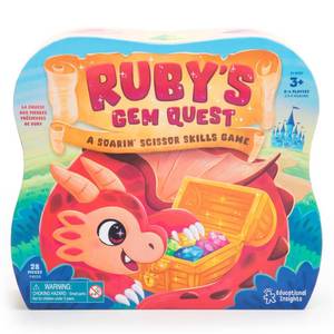 lot 19138 image: Educational Insights Rubys Gem Quest - Preschool Fine Motor Board Game for Kids, Learning Scissor Skills & Color Matching, Fun Family Game Night, Therapy Games & Tweezer Toys, for 2-4 Players Ages 3
