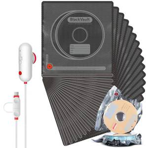 lot 19141 image: Vacbird Filament Vacuum Storage Kit with USB Pump, 20 Pack Light-Proof Vacuum Sealed Bags for 3D Filament, Spool Sealing for Keeping Dry and Clean (12.6  13.38 in)