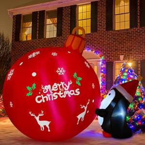lot 19158 image: Onory 4FT Christmas Inflatables Outdoor Decorations Inflatable Penguins Push Christmas Bell with Build-in LEDs Blow up Holiday Decorations for Yard Garden Outdoor Indoor Decor