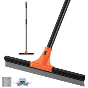 lot 19173 image: wlich Floor Squeegee Heavy Duty, 17 Inch Rubber Blade, 60 Inch Long Aluminum Handle, Multipurpose Cleaning Squeegee for Garage, Tile, Deck, Bathroom, Window, Glass