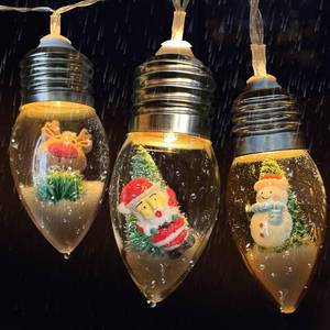lot 20263 image: Christmas Tree Lights for Indoor, Snow Globe String Lights, Christmas Snow Globes String Lights Battery Operated, 10LED Globe Bulbs String Light with Tree& Snow & Cute Ornaments for Bedroom 2Pack