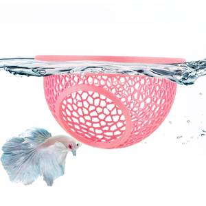 lot 20264 image: Pink Floating Betta Hide & Shrimp Cave �� 3D Printed Aquarium Hammock, Feeding Ring & Resting Spot for Betta Fish, Shrimp & Small Fish (Eco-Safe PLA)