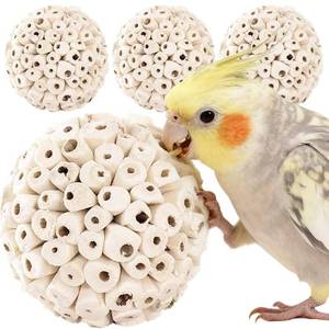lot 20283 image: Zephyriel 4PCS Bird Toys Sola Balls 2.36 - Bird Foraging Toy, Sola Atta Ball, Parrot Chew Shred Toy for Sharpening Claws & Beaks for Cockatiel, Parakeets, Conure, Love Birds, Budgie and Small Birds