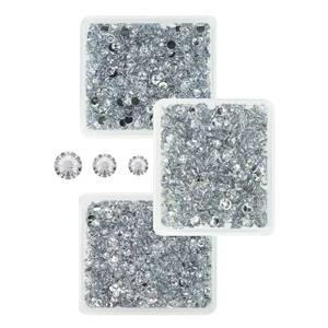 lot 20303 image: qiipii Clear Silver Resin Rhinestones for Crafting Crystal White Flatback Rhinestones 3mm 4mm 5mm Non-Hotfix Stones Diamonds Crystals Gems Charms for Nails Face Eyes Makeup Tumblers Bottles DIY Crafts