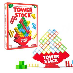 lot 20309 image: Tower Stack by Relatable, Exciting Tower Game for Kids & Adults Family Game Night, Fun Stacking and Building Toys, Includes 36 Cards, 24 Blocks, 1 Tower Body, 1 Tower Stand, and Instructions