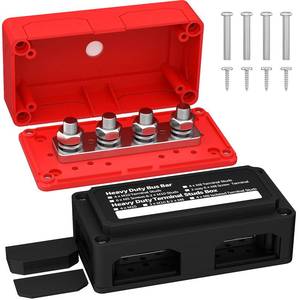 lot 20310 image: Joinfworld 300A Bus Bar 12V DC Waterproof Power Distribution Block with (studs not included), Heavy Duty Marine Battery Bus Bar Terminal Block 12 Volt for Automotive, Car, Solar Wiring - Positive&Negative