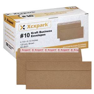 lot 20334 image: Xxcxpark 120 PCS #10 Brown Self Seal Kraft 4-18 x 9-12 inches Security Envelopes, Windowless Invisible Envelopes Super Strong Quick Seal Envelopes Security Tint Pattern Secure