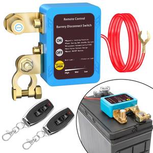 lot 20337 image: Remote Battery Disconnect Switch 12v, 240A, Upgrade Smart Voltage Car Kill Switch Anti-Theft, Prevent Battery Drain, Remote Battery Kill Switch for Car, Truck, RV (Flat Installation)