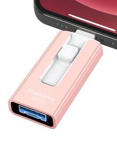 lot 20339 image: 256GB USB Flash Drive for Phone and Pad, High Speed External USB Thumb Drives - Photo Storage Memory Stick for Save More Photos and Videos (Pink, 256GB)