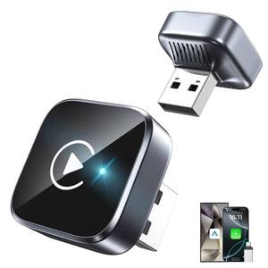 lot 20341 image: 2-in-1 Wireless CarPlay Adapter 2026 Support Apple CarPlay & Android Auto, Mini Bluetooth USB A & USB C Dongle Convert Wired to Wireless Compatible with iPhone & Android