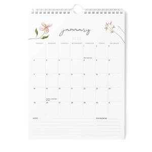 lot 20363 image: Karto Wall Calendar 2026 - Vertical 8.5x11 inch January 2026 to June 2027 - Boost Your Productivity and Easy Planning with the Aesthetic Monthly Calendar - Flowers
