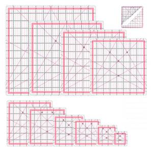 lot 20365 image: Quilting Rulers,10 Quilting Squares(2.5,3.5,4.5,5,6,7,8.5,9,10,12),Quilting Rulers and Templates(Pink)