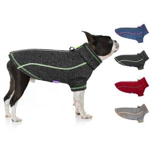 lot 20377 image: cyeollo Fleece Dog Jacket Sweater with Fleece Lining Zipper Reflective Jackets with D Ring Small Dog Clothes Winter Warm Indoor and Outdoor Coats