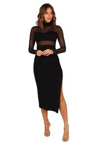 lot 20382 image: Petal & Pup Farrow Long Sleeve Midi Dress - Black M