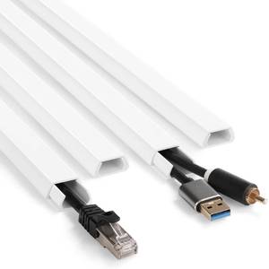 lot 20383 image: YCLYC 66in White Wire Covers for Cords Kit, Wall Cord Hider, Cord Covers for Wires on Wall, TV Cable Hider Kit, Easy to Install Cable Management 4XL16.5 W0.86 H0.43in