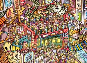 lot 20399 image: Cross & Glory - Metropolitan Mayhem A Cartoon Cosmopolis - 1000 Piece Jigsaw Puzzle for Adults  Cartoon City Scene  Satin Finish  20 x 27 Inches