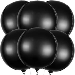 lot 20416 image: KatchOn, Big Matte Black Foil Balloons - 22 Inch, Pack of 6  4D Metallic Balloon for Black Birthday Decorations  Black Metallic Balloon, Happy New Year Balloons for New Years Decorations  NYE Decor