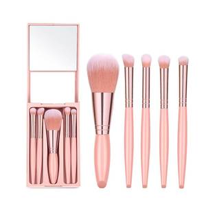 lot 20421 image: IRYCSSCE Eye Shadow Brush Set��Travel Makeup Brush Set With Case��Teen Brushes Makeup With Mirror��Kids Small Makeup Brush Kit��Girls Cosmetic Eyeshadow Brushes For Purse, Make Up Brushed (Pink)