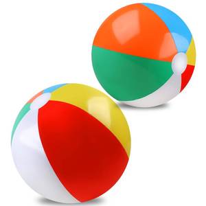 lot 20422 image: 2 Pack Beach Balls, 20 Inch Beach Balls, Rainbow Color Pool Toys Pool Balls for Swimming Pool, Beach Toys Inflatable Ball for Summer Parties and Water Games