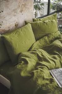 lot 2334 image: French Linen Pillowcases - Moss Green 2 Pack