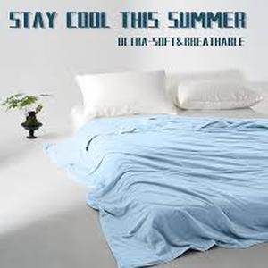 lot 4416 image: Downcool Queen Size Cooling Blanket - Blue