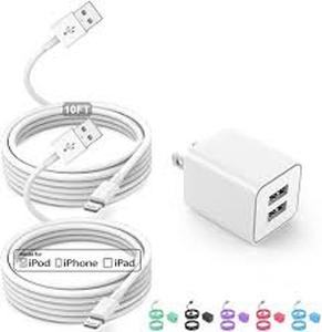 lot 10084 image: USB Wall Charger Set with Lightning Cables