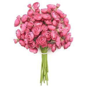 lot 1589 image: Floroom Ranunculus Artificial Flowers 18 Pcs Fuchsia Faux Silk Mini Ranunculus Bulk Fake Wedding Filler Flowers for DIY Hot Pink Bouquets, Centerpieces, Bridal Shower Decorations & Arrangements
