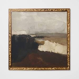 lot 1602 image: 28x28 Dark Modern Abstract Framed Art - Threshold�� designed with Studio McGee